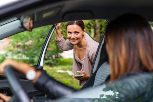 lyft passenger gets into car